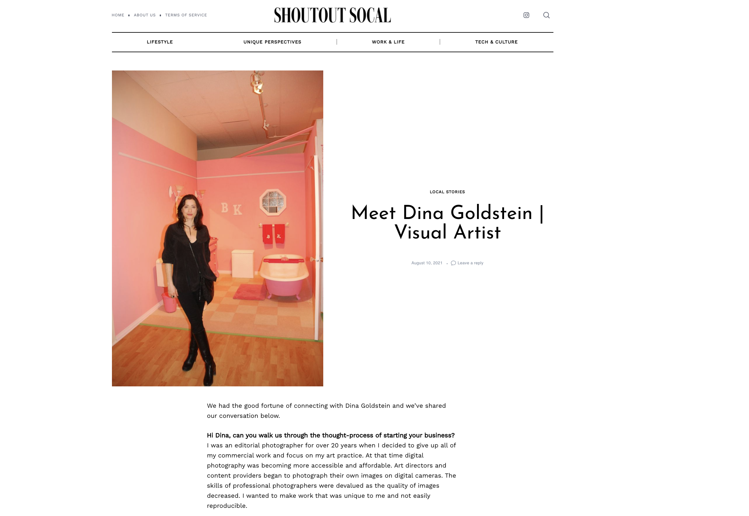 visual artist Dina Goldstein interview Shoutout Socal