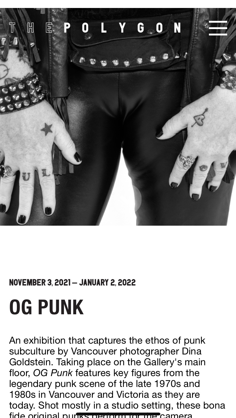 OG punk exhibition Vancouver Polygon Gallery