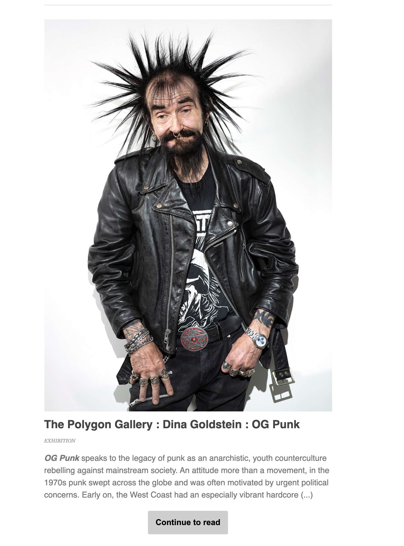 Dina Goldstein OG punk exhibition Vancouver Polygon Gallery article in L'Oeil De La Photographie